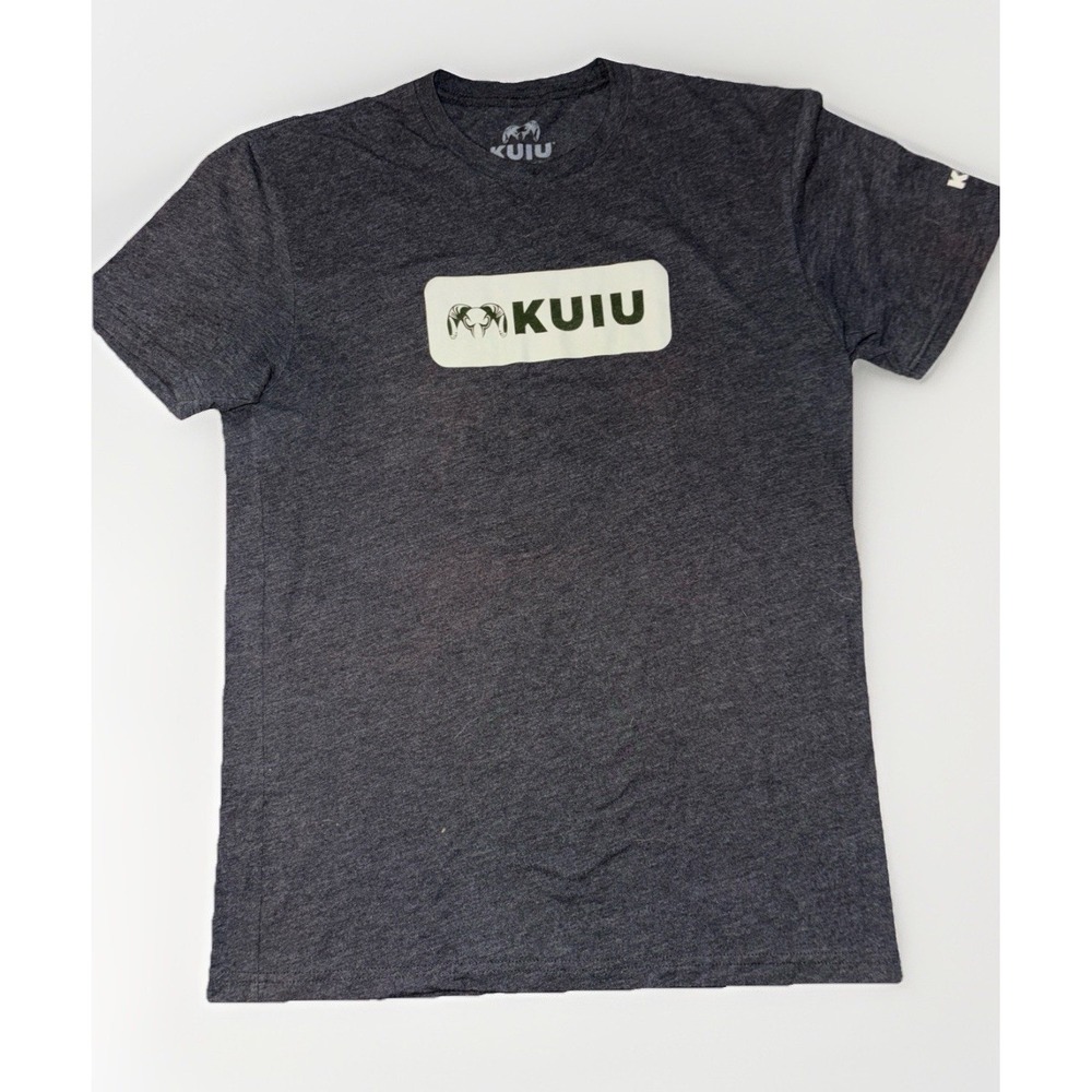 Kuiu Shirt Mens Medium Gray Short Sleeve Crewneck T-Shirt Hunting Camo Logo